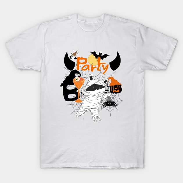 Party Halloween T-Shirt by Myartstor 